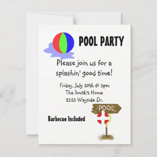 Swimming Pool Party Invitation