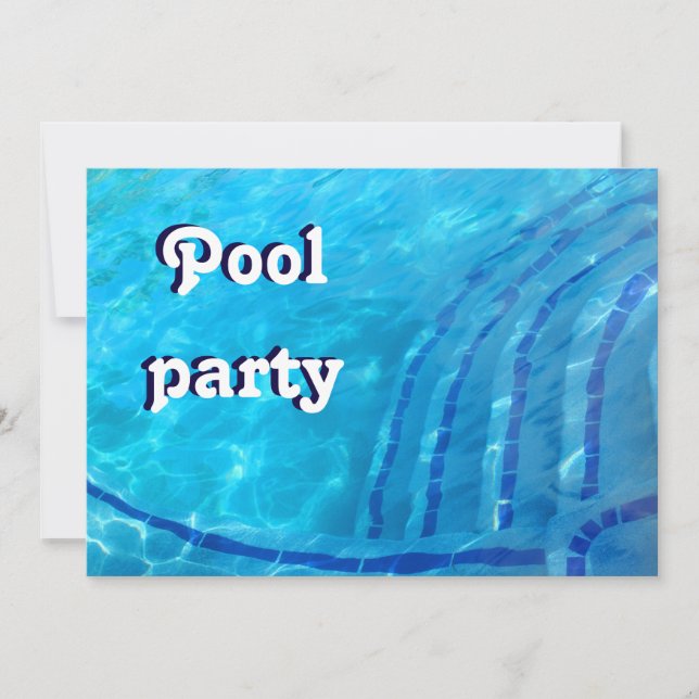 Swimming pool party invitation (Front)