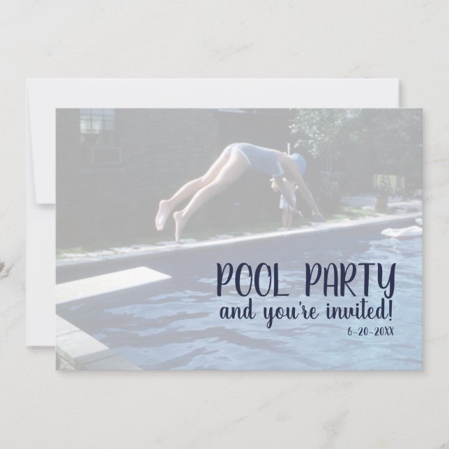 Swimming Pool Party Mid-century Swimsuit Invitation (Front)