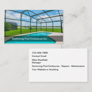 Swimming Pool Repair And Enclosures Business Card