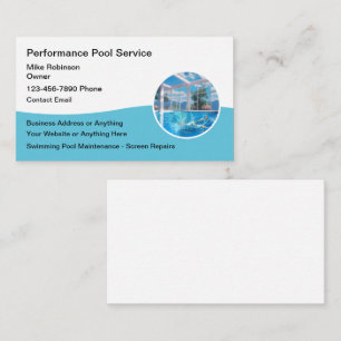 Swimming Pool Screen Repair Business Cards