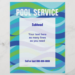Swimming Pool Service with custom text Flyer