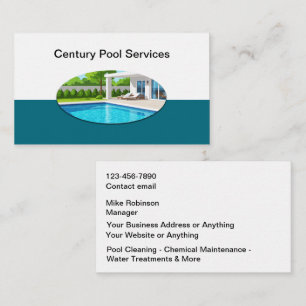 Swimming Pool Services And Maintenance Business Card