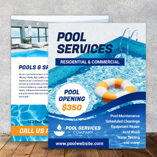 Swimming Pool Services Company Flyer Template