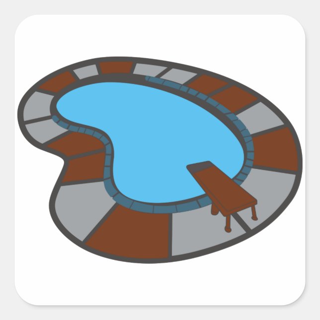 Swimming Pool Square Sticker (Front)