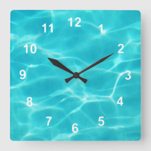 Swimming Pool. Square Wall Clock