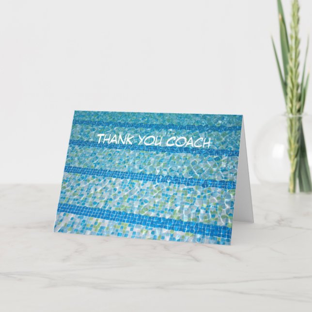 Swimming Pool Thank You Coach Card (Front)