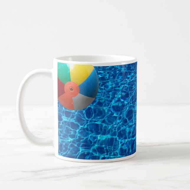 Swimming Pool Water, Beach Ball Mug (Left)