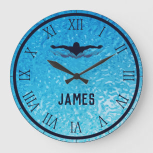 Swimming Pool Water Large Clock