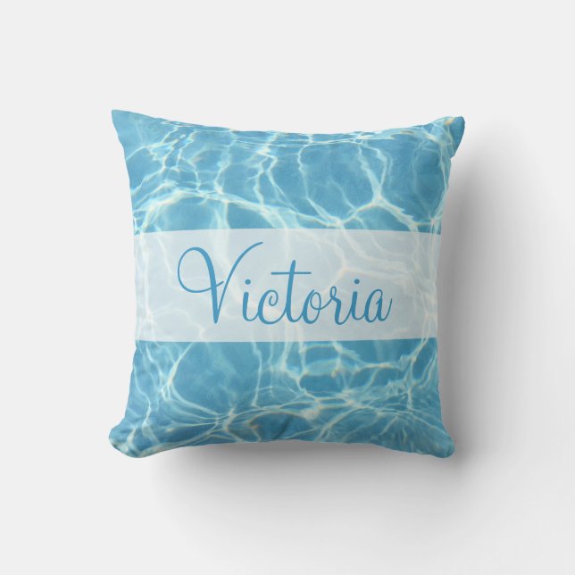 Swimming Pool Water Name Pillow (Front)
