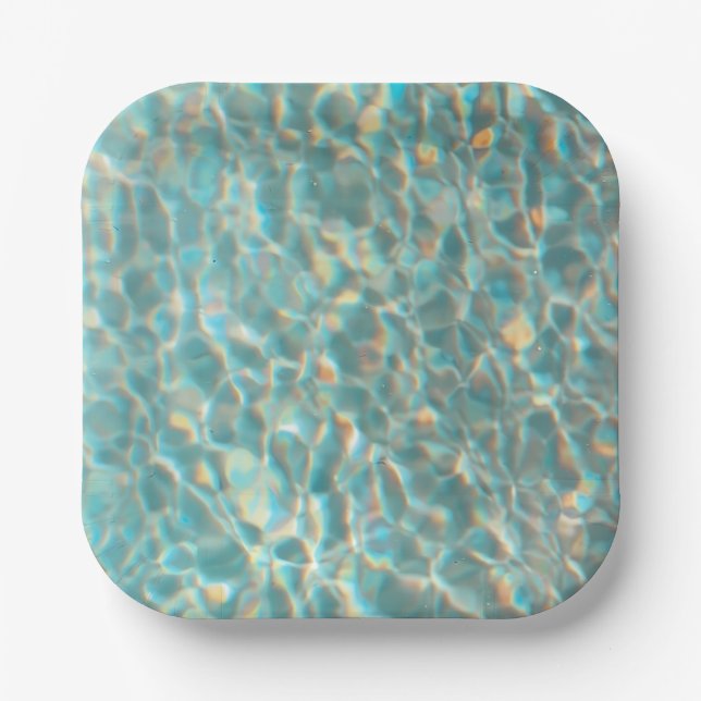 Swimming Pool Water Print Paper Bowl Plate (Front)