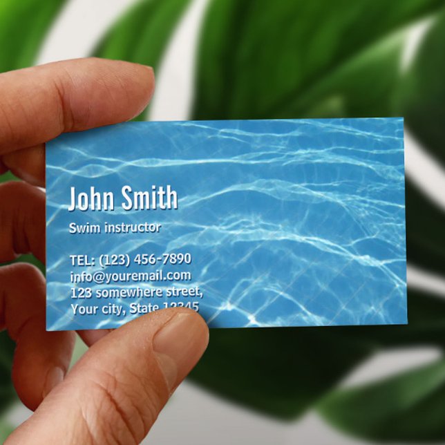 Swimming Pool Water Swim Instructor Business Card (Creator Uploaded)