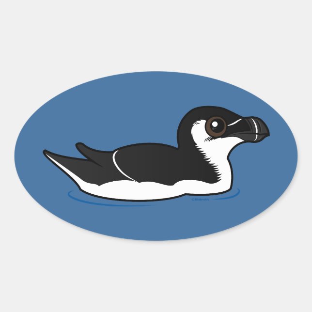 Swimming Razorbill, basic Oval Sticker (Front)