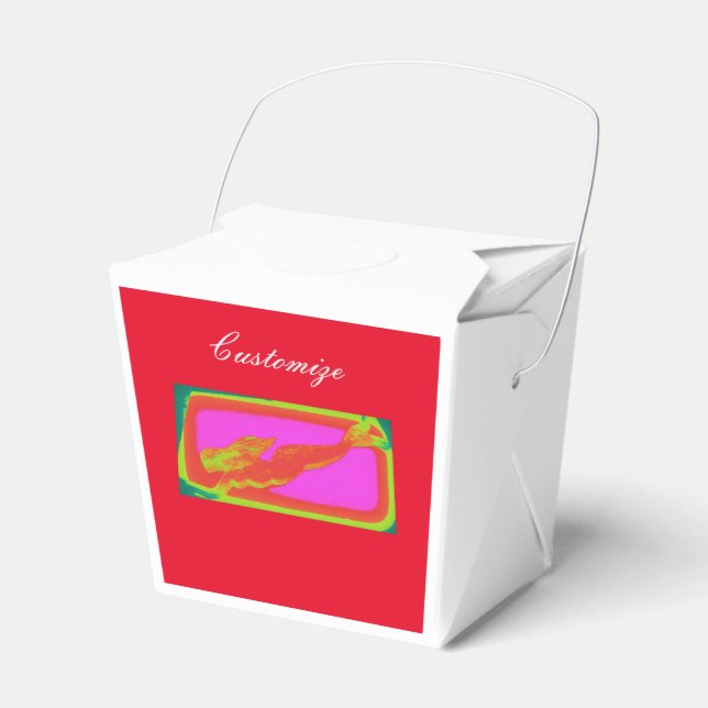 swimming red mermaid favour box (Front Side)