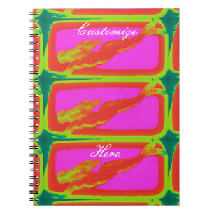 swimming red mermaid notebook