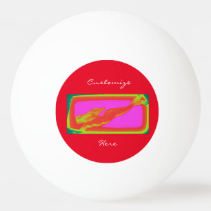 swimming red mermaids ping pong ball