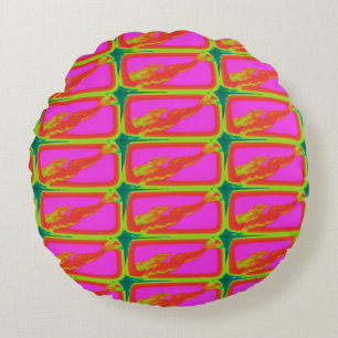swimming red mermaids round cushion