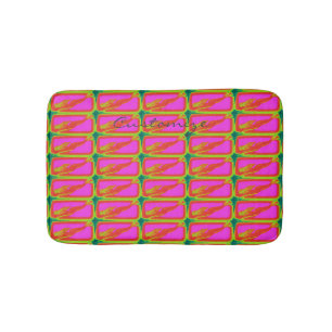 swimming red/pink mermaids pattern bath mat