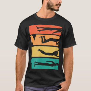 Swimming Retro Vintage 70s 80s 90s Style Swimmer T-Shirt