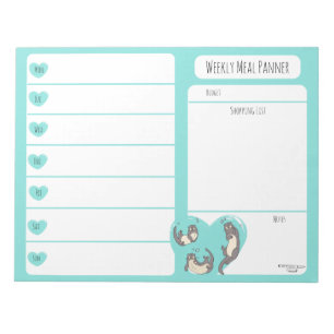 Swimming River Otter Weekly Meal planner notepad