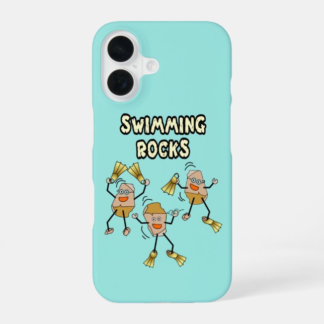 Swimming Rocks iPhone 16 Case (Back)