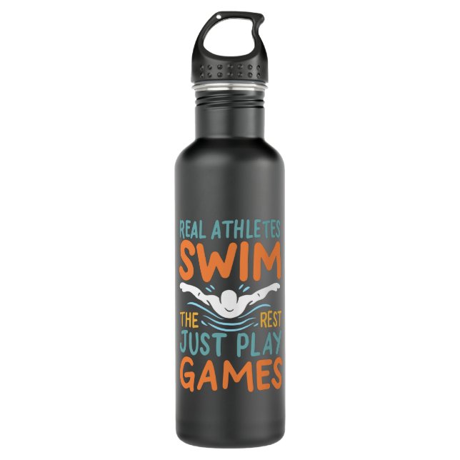 Swimming Saying 710 Ml Water Bottle (Front)