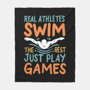 Swimming Saying Fleece Blanket