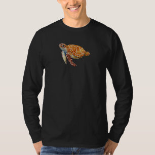 Swimming sea turtle novelty design ocean shell hat T-Shirt