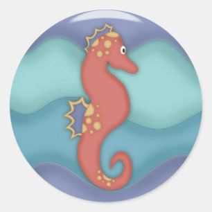 Swimming Seahorse Gifts Classic Round Sticker