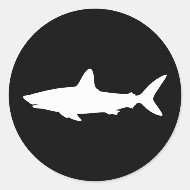 Swimming Shark Classic Round Sticker (Front)