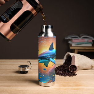 Swimming Shark in Ocean Water Bottle
