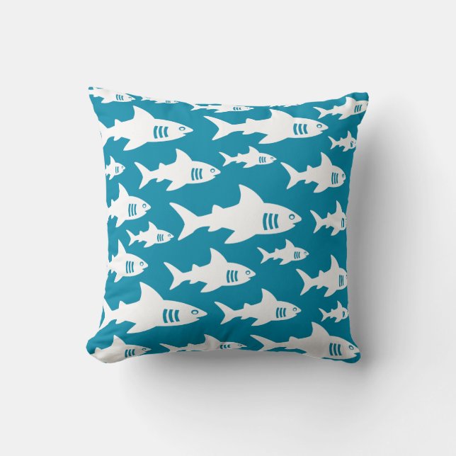 Swimming sharks  cushion (Front)