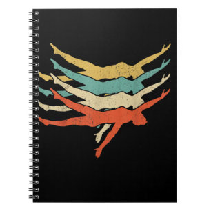 Swimming  Silhouette 60s 70s  Gifts Team Sports Notebook