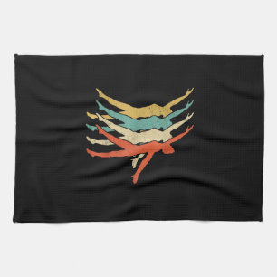 Swimming Silhouette 60s 70s Gifts Team Sports Tea Towel