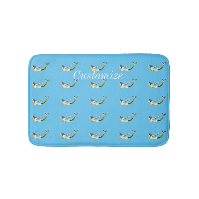 Swimming Small Mermaids Thunder_Cove Grey Bath Mat (Front)