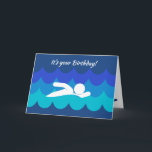 Swimming Sports Design Birthday Card<br><div class="desc">Swimming Sports Design Birthday Card,  with customisable text.</div>