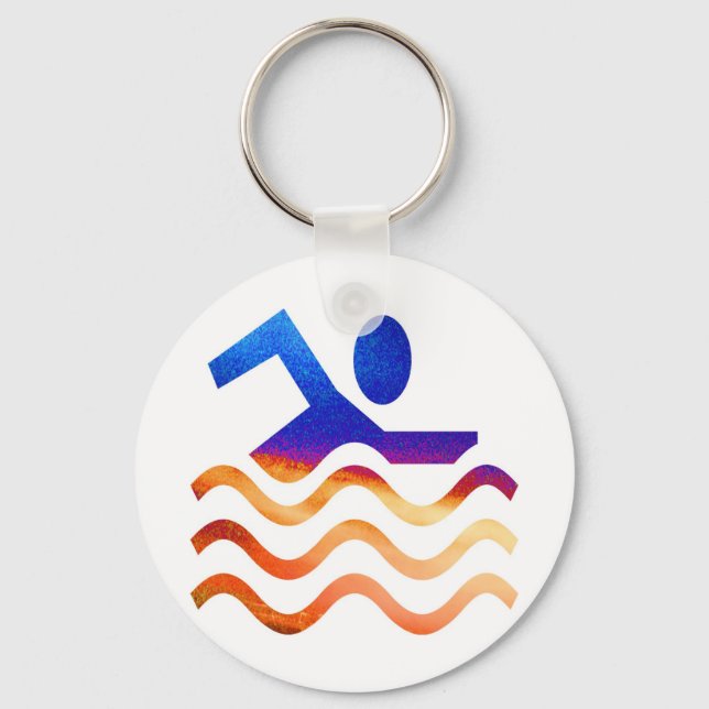 Swimming Success - Cool mind in hot times Key Ring (Front)