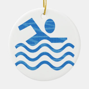 Swimming Success - Hot Times Cool Mind Ceramic Ornament