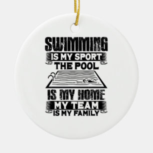 Swimming Swim Gift Ceramic Ornament