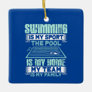 Swimming Swim Gift Ceramic Ornament