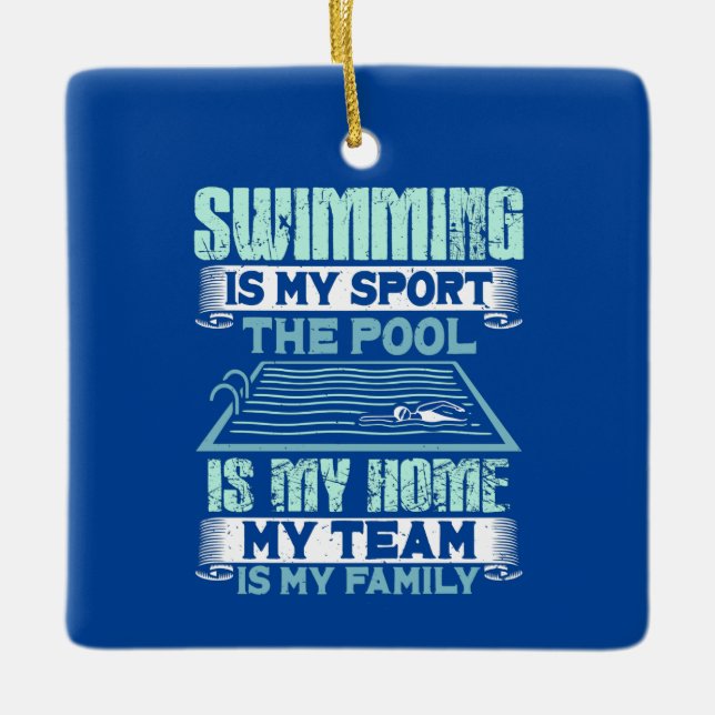 Swimming Swim Gift Ceramic Ornament (Front)