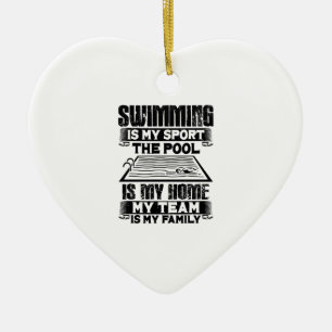 Swimming Swim Gift Ceramic Ornament