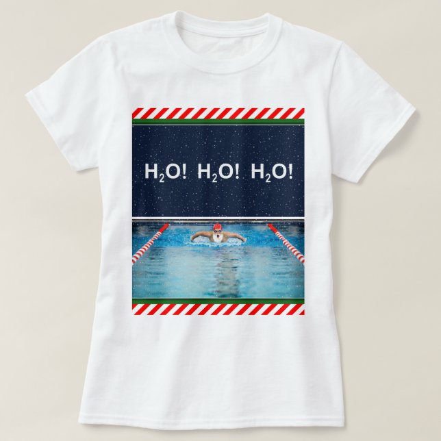 Swimming Swimmer Christmas T-Shirt (Design Front)