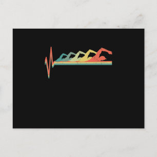 Swimming Swimmer Heartbeat  Gift Premium Postcard