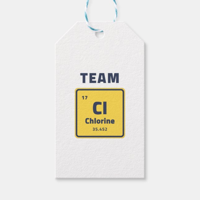 Swimming team chlorine gift tags (Front)