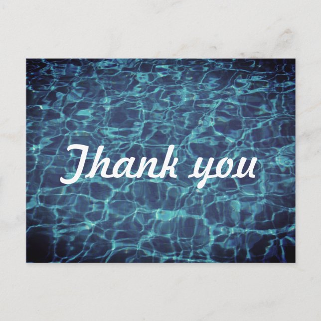 Swimming Thank You Pool Water Patterns Cool Postcard (Front)