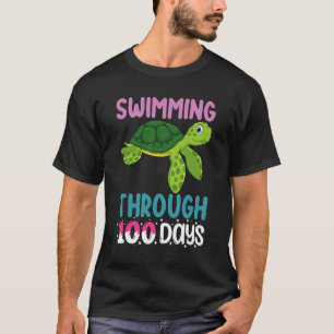 Swimming Through 100 Days Of School Turtle T-Shirt