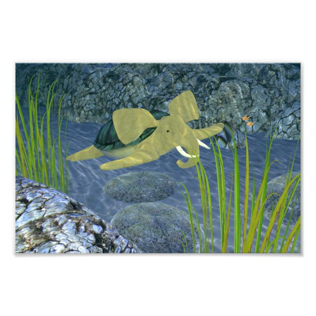 Swimming Turphant Photo Print (Front)