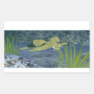 Swimming Turphant Rectangular Sticker