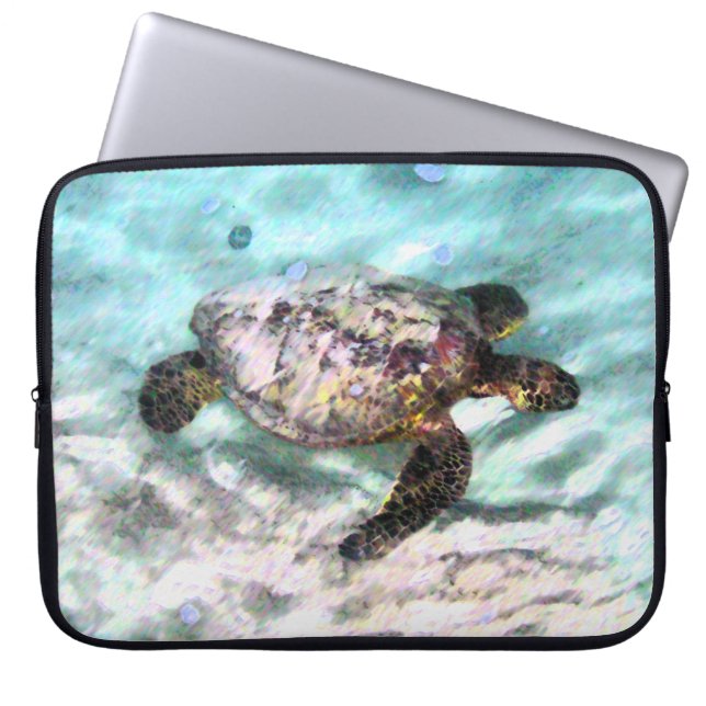 Swimming Turtle Laptop Sleeve (Front)